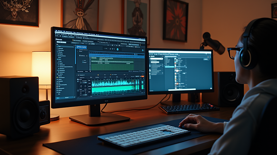 Close-up view of a computer screen displaying Presonus Studio One software